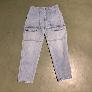Vintage 90s Jeans Cargo Tapered High Waist Blue 30